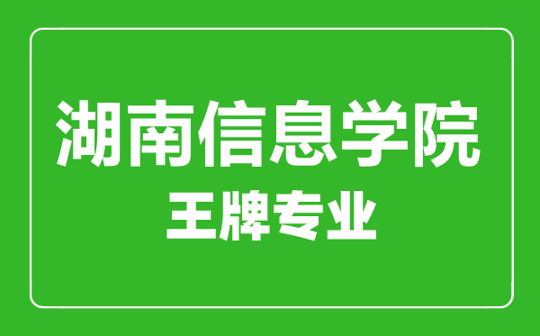 湖南信息學院王牌專業有哪些,湖南信息學院最好的專業是什么
