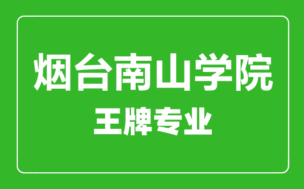 煙臺南山學院王牌專業有哪些,煙臺南山學院最好的專業是什么