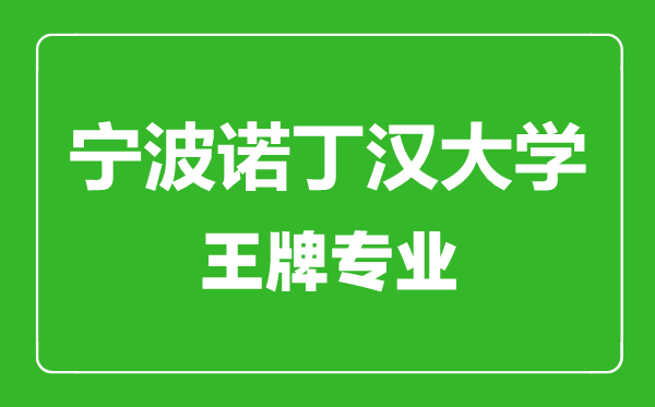寧波諾丁漢大學王牌專業有哪些,寧波諾丁漢大學最好的專業是什么