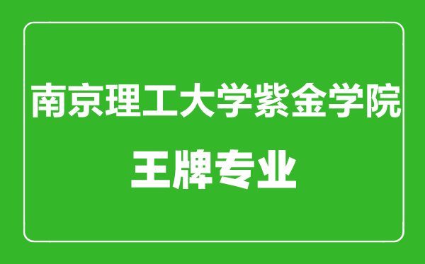 南京理工大學紫金學院王牌專業有哪些,南京理工大學紫金學院最好的專業是什么