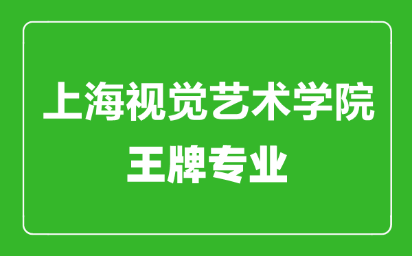 上海視覺藝術學院王牌專業有哪些,上海視覺藝術學院最好的專業是什么