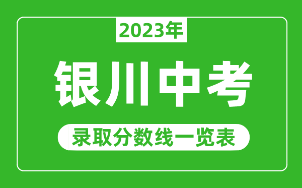 2023年銀川中考錄取分數線,銀川市各高中錄取分數線一覽表