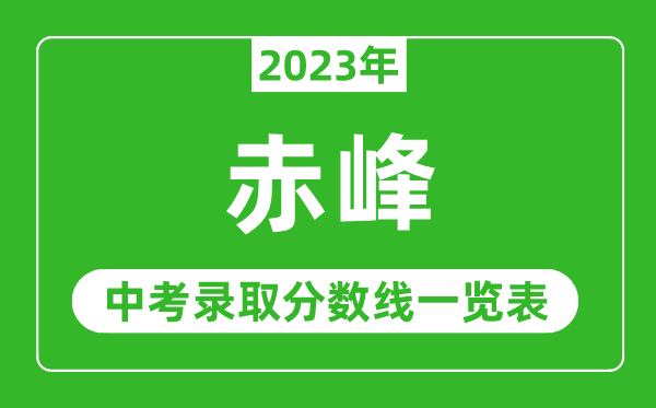 2023年赤峰中考錄取分數線,赤峰市各高中錄取分數線一覽表