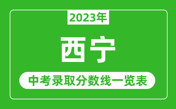 2023年西寧中考錄取分數線,西寧市各高中錄取分數線一覽表
