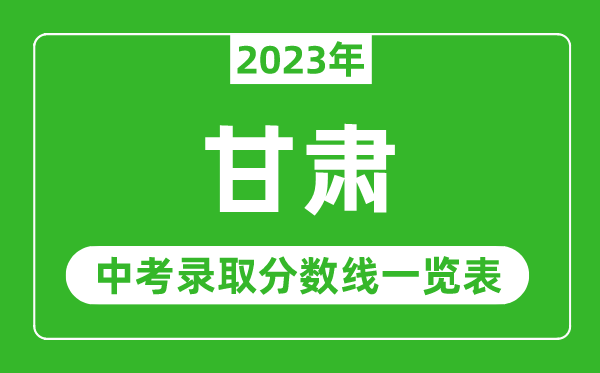 2023年甘肅中考錄取分數線,甘肅省各高中錄取分數線一覽表