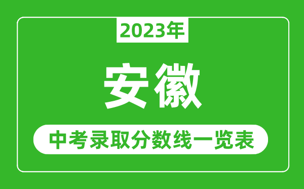 2023年安徽中考錄取分數(shù)線,安徽省各高中錄取分數(shù)線一覽表