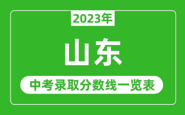 2023年山東中考錄取分數線,山東省各高中錄取分數線一覽表