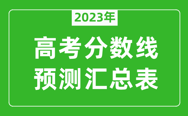 2023年全國各地高考分數線預測匯總表,各批次高考預估分數線