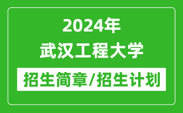 2024年武漢工程大學研究生招生簡章及各專業招生計劃人數