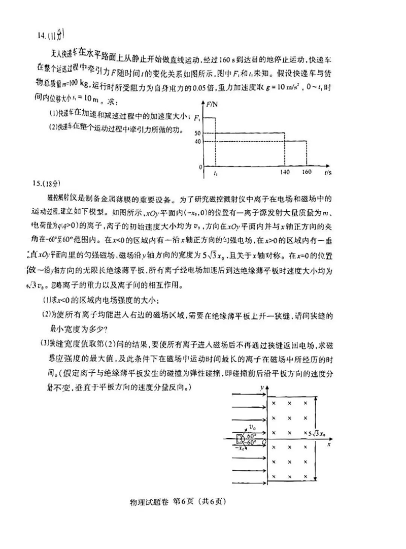 新高考2024九省聯考物理試卷及答案解析