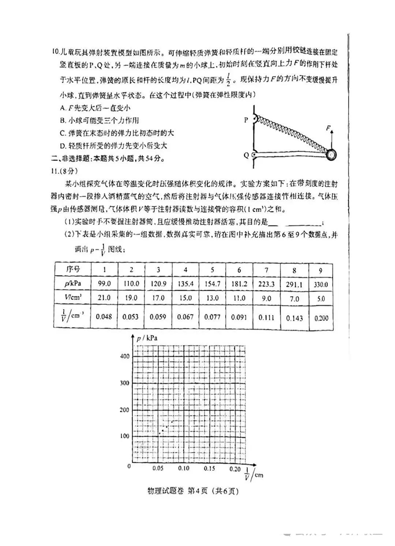 新高考2024九省聯考物理試卷及答案解析