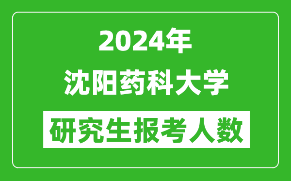 2024年沈陽藥科大學研究生報考人數