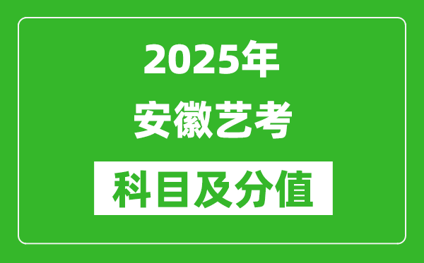 2025年安徽藝考科目及分值設置,安徽藝考滿分是多少