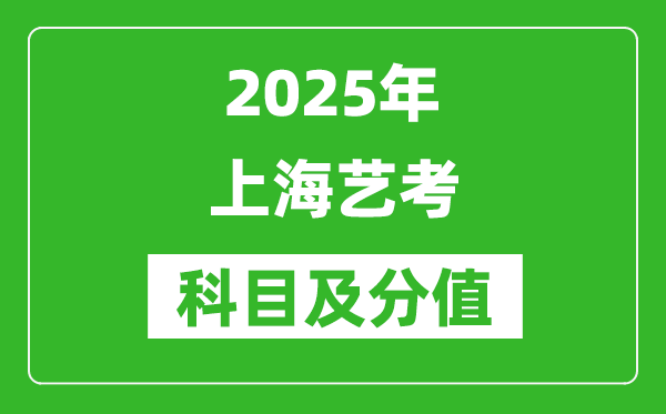 2025年上海藝考科目及分值設置,上海藝考滿分是多少