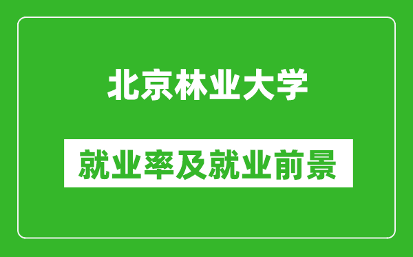 北京林業大學就業率怎么樣,就業前景好嗎?