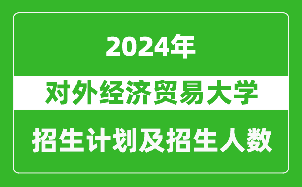 對外經濟貿易大學2024年在西藏的招生計劃及招生人數