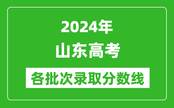 2024山東高考各批次錄取分?jǐn)?shù)線一覽表(含一本,二本,專科)