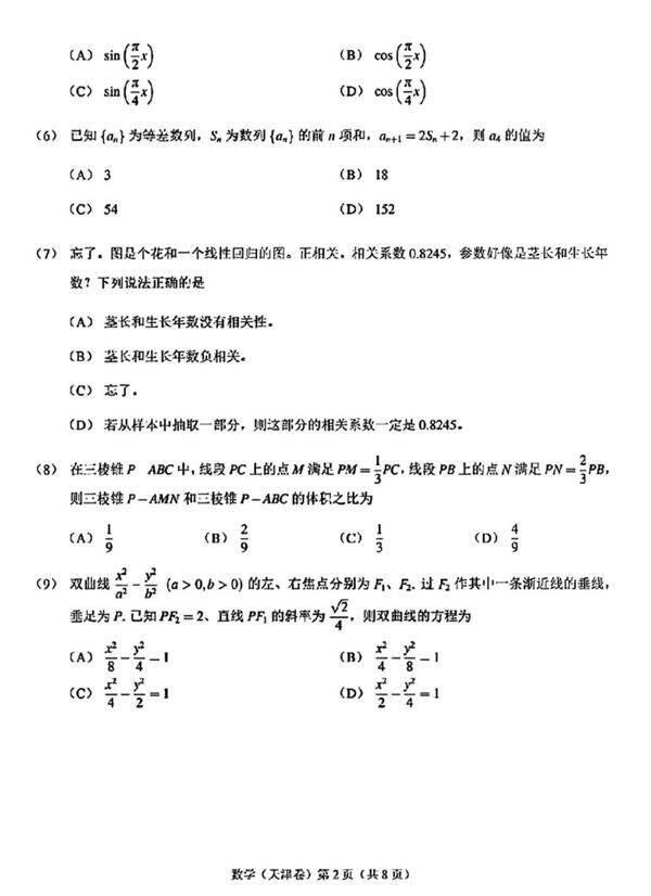 2024高考天津卷數學真題及答案解析