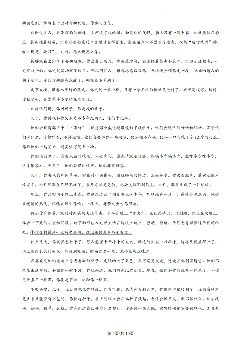 2024年高考語文試卷真題及答案解析(新高考一卷)
