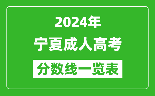 2024年寧夏成人高考錄取分數線一覽表(含2022-2023歷年)