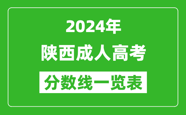 2024年陜西成人高考錄取分數線一覽表(含2022-2023歷年)