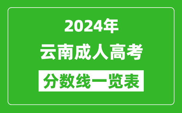 2024年云南成人高考錄取分數線一覽表(含2022-2023歷年)