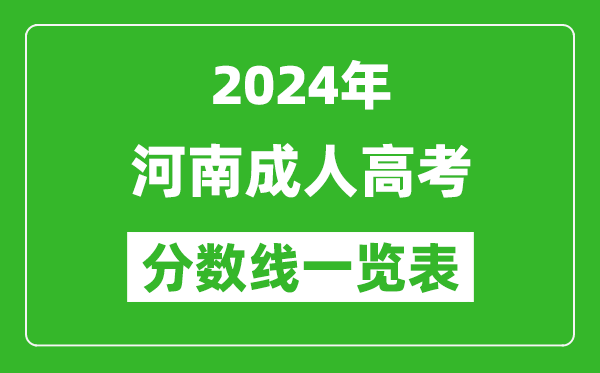 2024年河南成人高考錄取分數線一覽表(含2022-2023歷年)