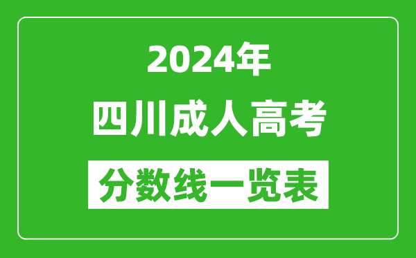 2024年四川成人高考錄取分數線一覽表(含2022-2023歷年)