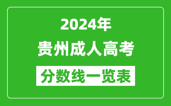 2024年貴州成人高考錄取分數線一覽表(含2022-2023歷年)