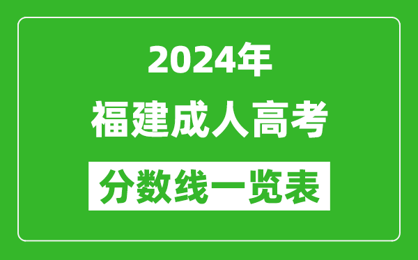 2024年福建成人高考錄取分數線一覽表(含2022-2023歷年)