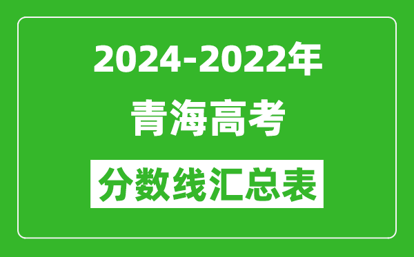 青海2024-2022近三年高考分數線匯總表(2025參考)
