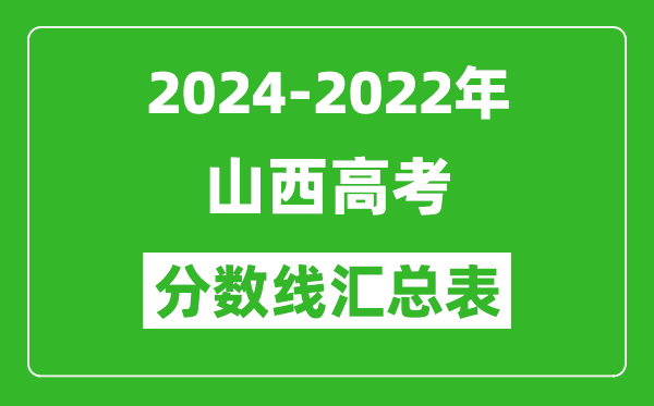 山西2024-2022近三年高考分數線匯總表(2025參考)