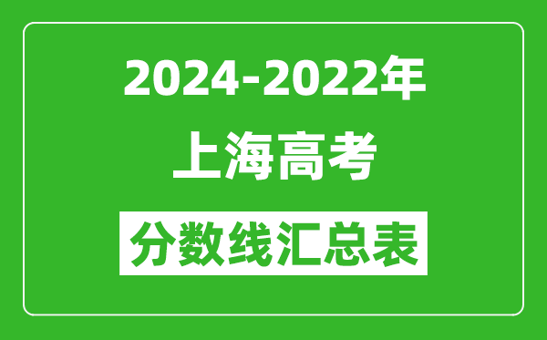 上海2024-2022近三年高考分數線匯總表(2025參考)