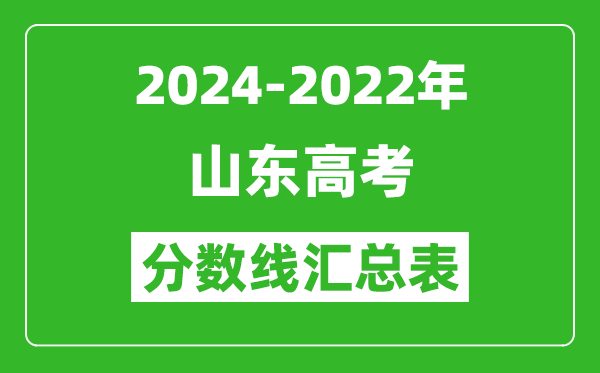 山東2024-2022近三年高考分數線匯總表(2025參考)