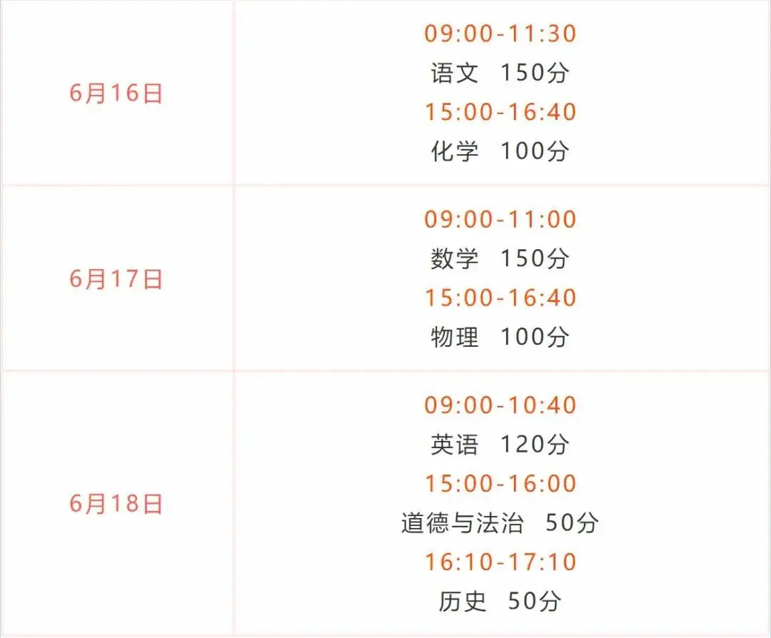 2025年揚州中考時間幾月幾號,各科目具體時間安排表