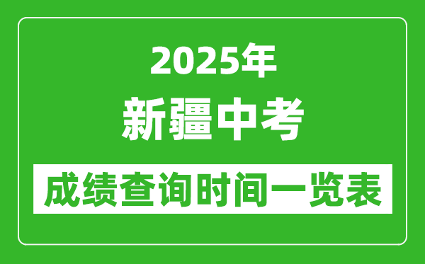 2025年新疆各市中考成績查詢時間一覽表