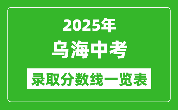 2025年烏海中考錄取分數線一覽表(含歷年分數線)