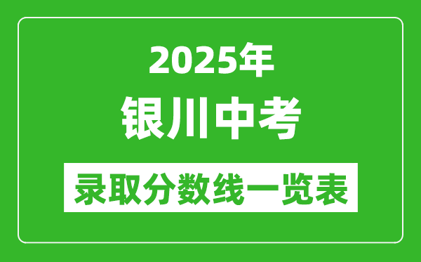 2025年銀川中考錄取分數線一覽表(含歷年分數線)