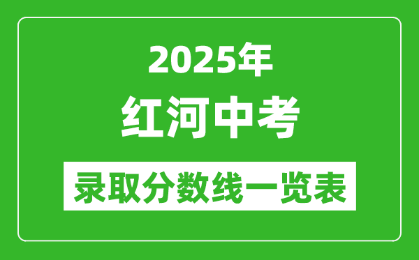 2025年紅河州中考錄取分數線一覽表(含歷年分數線)