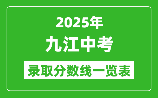 2025年九江中考錄取分數線一覽表(含歷年分數線)