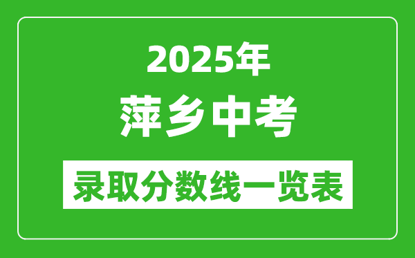 2025年萍鄉中考錄取分數線一覽表(含歷年分數線)