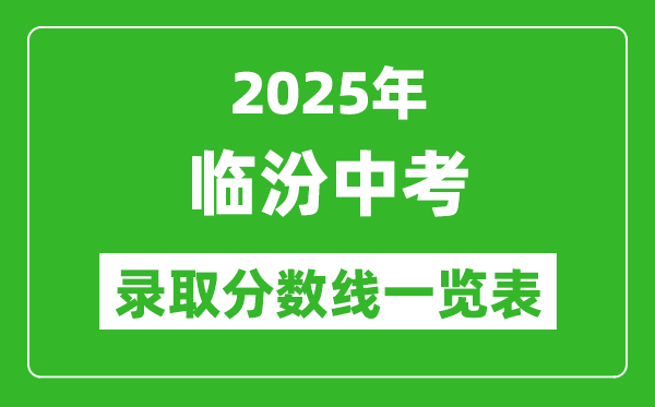 2025年臨汾中考錄取分數線一覽表(含歷年分數線)