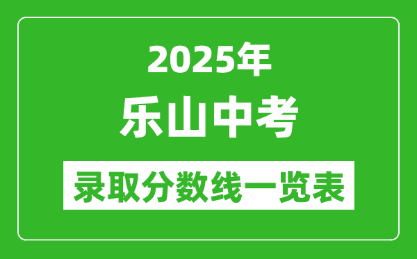 2025年樂山中考錄取分數線一覽表(含歷年分數線)