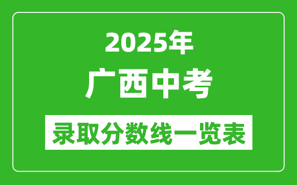 2025廣西各市中考錄取分數線一覽表(14市完整版)