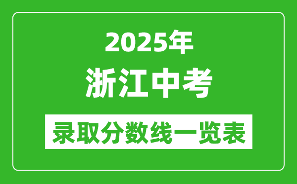 2025浙江省各市中考錄取分數(shù)線一覽表(11市完整版)
