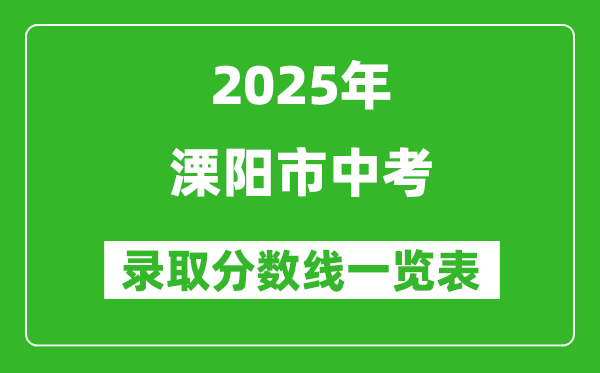 2025年溧陽市中考錄取分數線一覽表(含歷年分數線)
