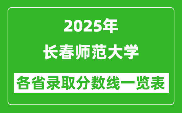 2025年長春師范大學各省錄取分數線一覽表(含2024年最低分)