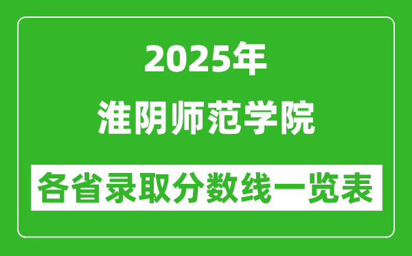 2025年淮陰師范學院各省錄取分數線一覽表(含2024年最低分)