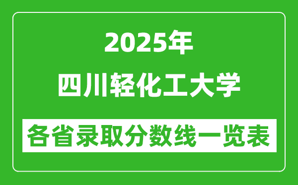 2025年四川輕化工大學各省錄取分數線一覽表(含2024年最低分)