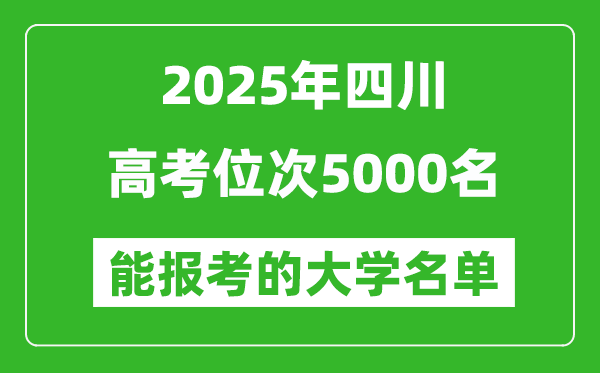 2025四川高考位次5000名能報考什么大學?附能上大學名單